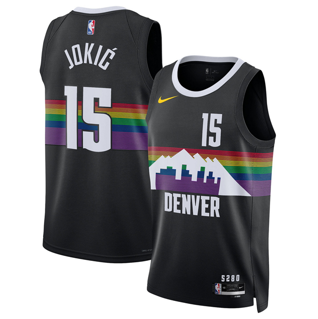 Men's Denver Nuggets #15 Nikola Joki? Black 2026 City Edition Stitched Basketball Jersey