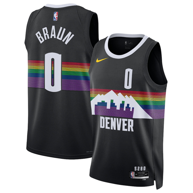 Men's Denver Nuggets #0 Christian Braun Black 2026 City Edition Stitched Basketball Jersey