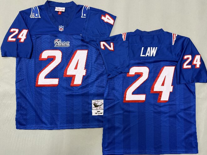 Men's New England Patriots #24 Ty Law Throwback 1995 Legacy Stitched Football Jersey