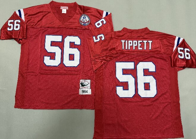 Men's New England Patriots #56 Andre Tippett 1984 Throwback Red Jersey