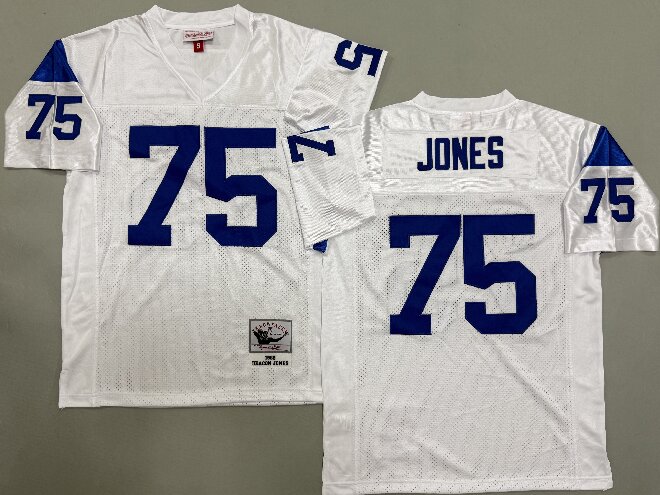 Men's Los Angeles Rams #75 Deacon Jones Mitchell&Ness 1969 White Legacy Throwback Jersey