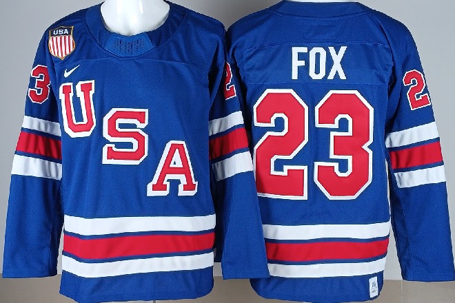 Men's USA #23 Adam FOX Royal 2025-2026 Stitched Jersey_Jc