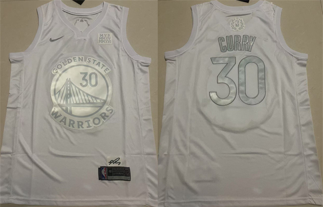 Men's Golden State Warriors #30 Stephen Curry White Stitched Basketball Jersey