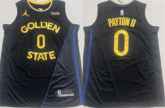 Men's Golden State Warriors #0 Gary Payton II Black 2025 Statement Edition Stitched Basketball Jersey