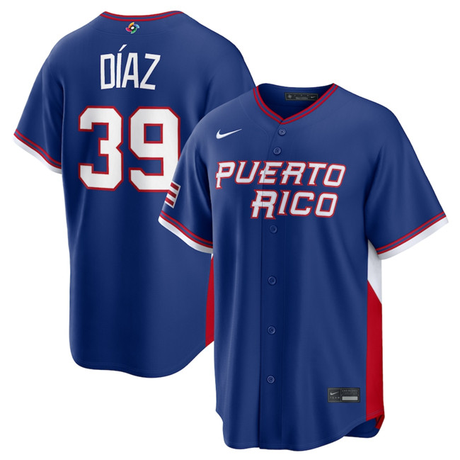Men's Puerto Rico Baseball Customized Blue 2026 World Baseball Classic Road Stadium Stitched Jersey