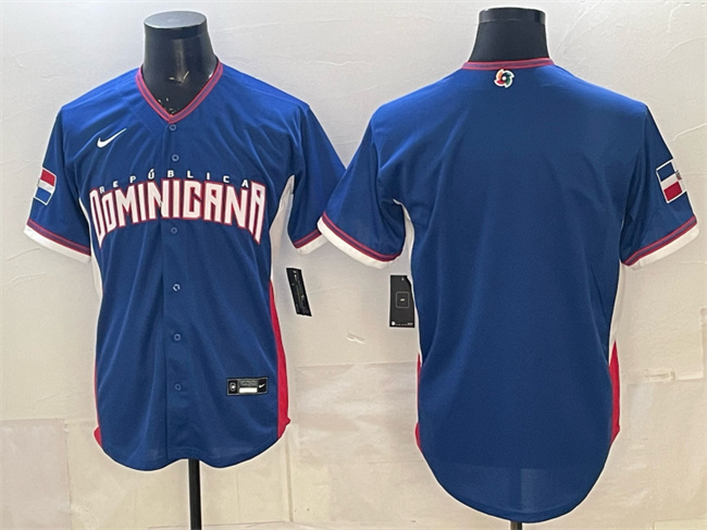 Men's Dominican Republic Baseball Blank Royal 2026 World Baseball Classic Stadium Stitched Jersey