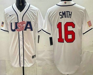 Men's USA #16 Will Smith White 2026 World Baseball Classic Cool Base Jersey