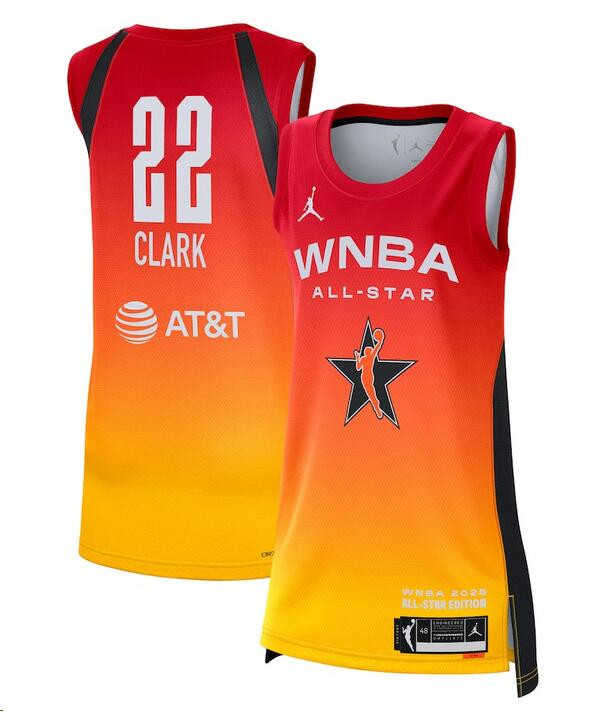 Women's All-Star #22 Caitlin Clark Orange Stitched Jersey