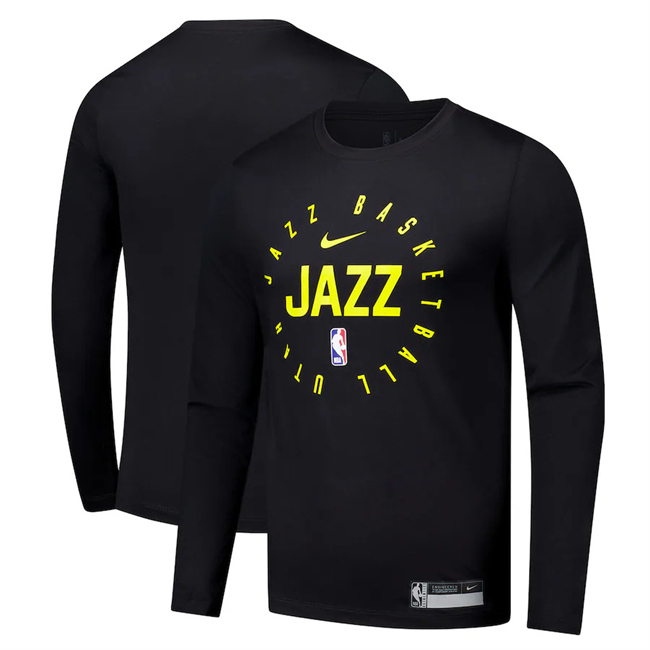 Men's Utah Jazz Black 2025 Legend On-Court Practice Long Sleeve T-Shirt