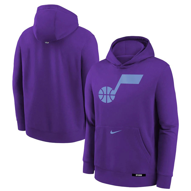 Men's Utah Jazz Purple 2025 City Edition Fleece Club Pullover Hoodie