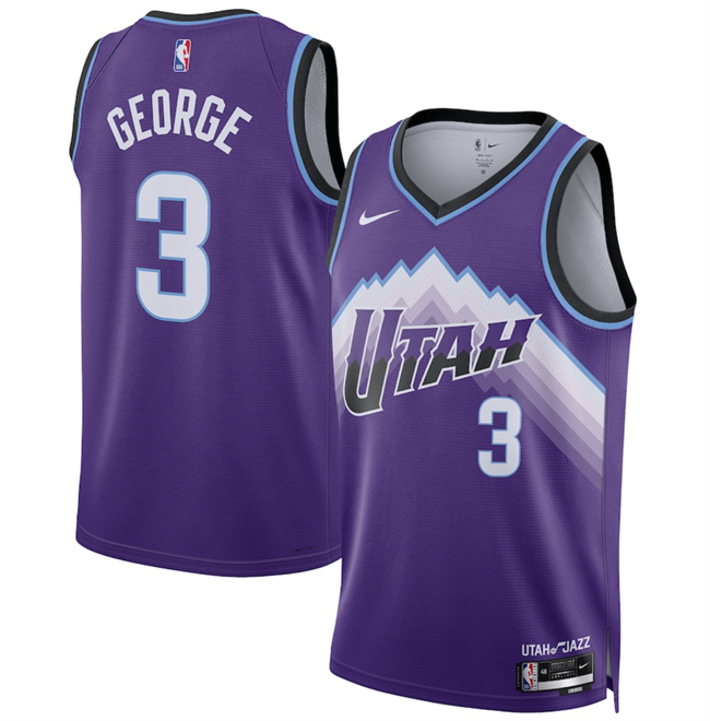 Men's Utah Jazz #3 Keyonte George Purple 2025 Icon Edition Stitched Basketball Jersey