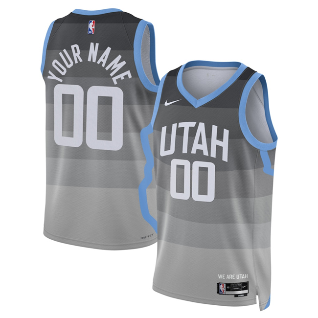 Men's Utah Jazz Active Player Custom Grey 2026 City Edition Stitched Basketball Jersey