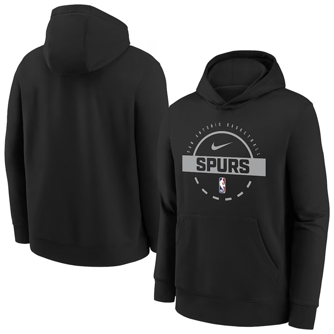 Men's San Antonio Spurs Black 2026 Practice Club Pullover Hoodie