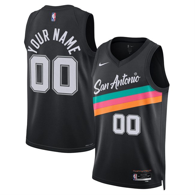 Men's San Antonio Spurs Active Player Custom Black 2026 City Edition Stitched Basketball Jersey