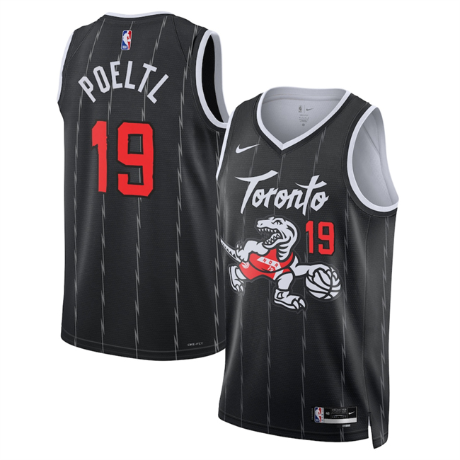 Men's Toronto Raptors #19 Jakob Poeltl Black 2026 City Edition Stitched Basketball Jersey