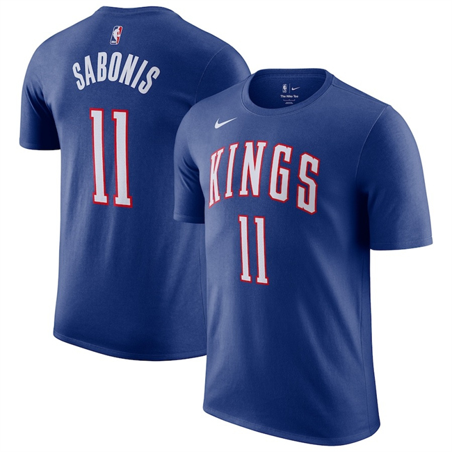 Men's Sacramento Kings #11 Domantas Sabonis Blue 2025 City Edition Name & Number T-Shirt