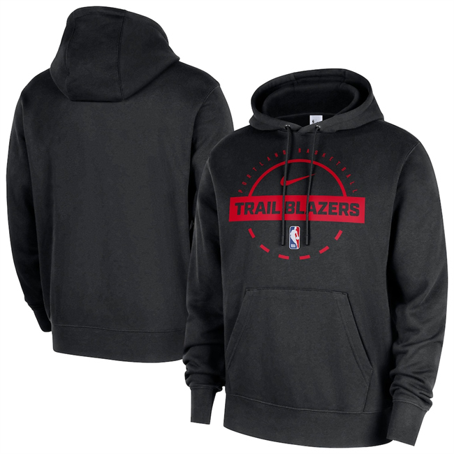 Men's Portland Trail Blazers Black 2026 Practice Club Pullover Hoodie