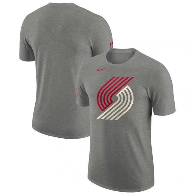 Men's Portland Trail Blazers Grey 2024 City Edition Essential Logo T-Shirt