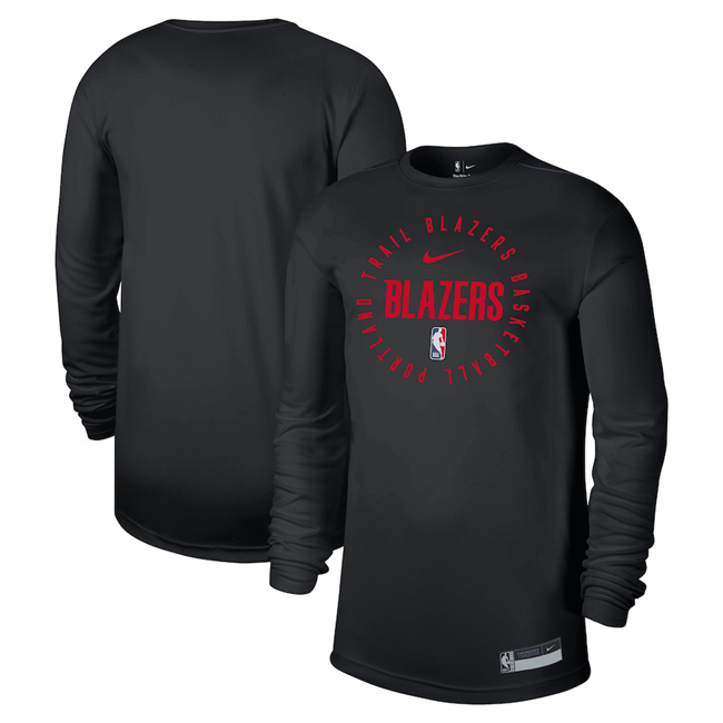 Men's Portland Trail Blazers Black 2025 Legend On-Court Practice Long Sleeve T-Shirt