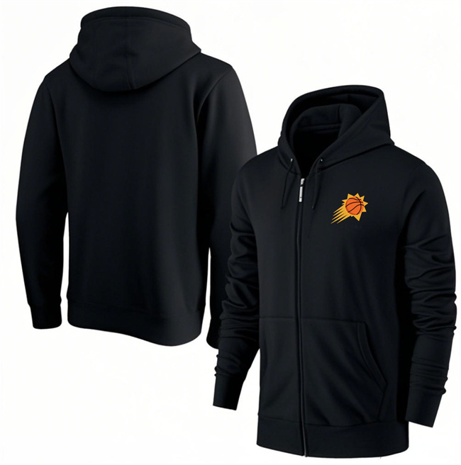 Men's Phoenix Suns Black Primary Logo Full-Zip Hoodie
