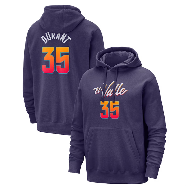 Men's Phoenix Suns #35 Kevin Durant Purple 2025 City Edition Pullover Hoodie