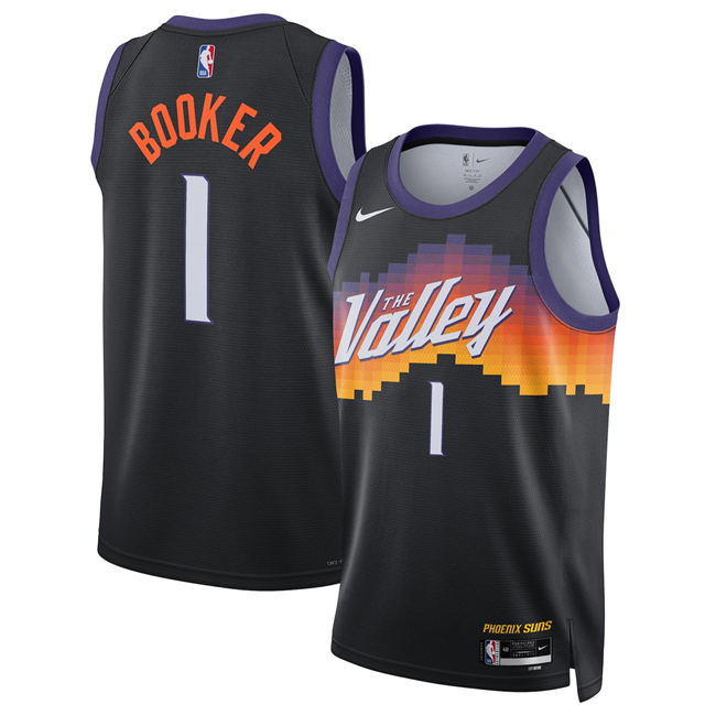 Men's Phoenix Suns #1 Devin Booker Black 2026 City Edition Stitched Basketball Jersey