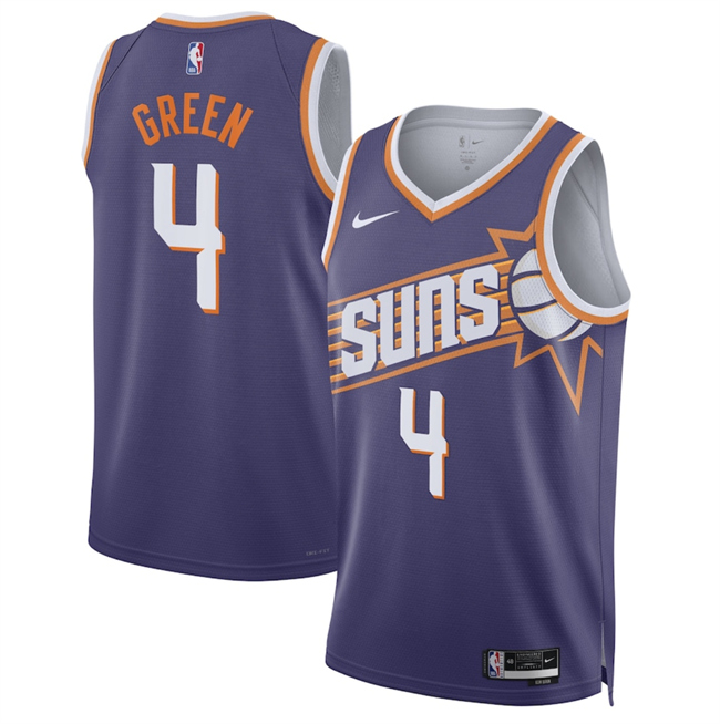 Men's Phoenix Suns #4 Jalen Green Purple 2025 Icon Edition Stitched Basketball Jersey