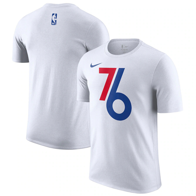 Men's Philadelphia 76ers White 2025 City Edition Essential Logo T-Shirt