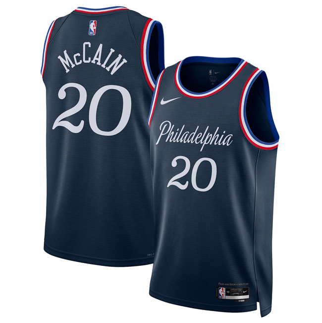Men's Philadelphia 76ers #20 Jared McCain Navy 2026 City Edition Stitched Jersey