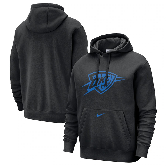 Men's Oklahoma City Thunder Black 2025 City Edition Essential Club Pullover Hoodie