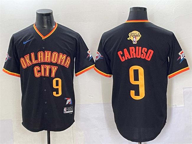 Men's Oklahoma City Thunder #9 Alex Caruso Black 2025 Finals Vapor Stitched Baseball Jersey