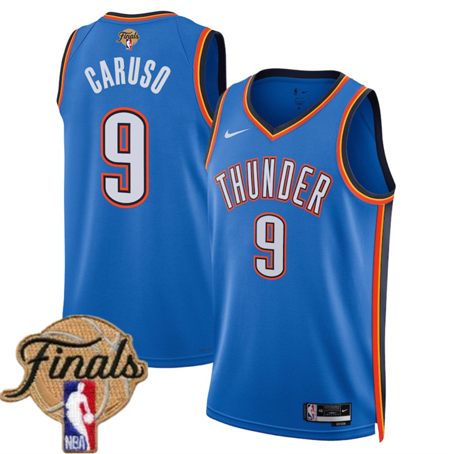 Men's Oklahoma City Thunder #9 Alex Caruso Blue 2025 Finals Icon Edition Stitched Basketball Jersey
