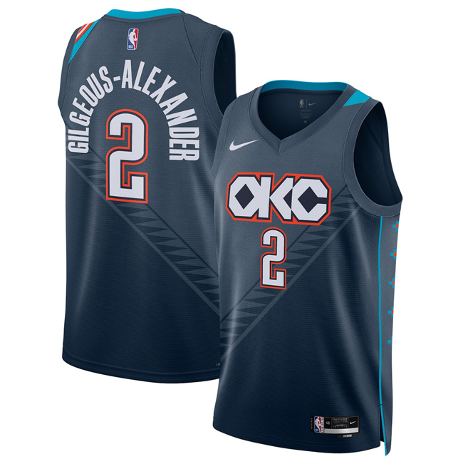 Men's Oklahoma City Thunder #2 Shai Gilgeous-Alexander Navy 2026 City Edition Stitched Basketball Jersey