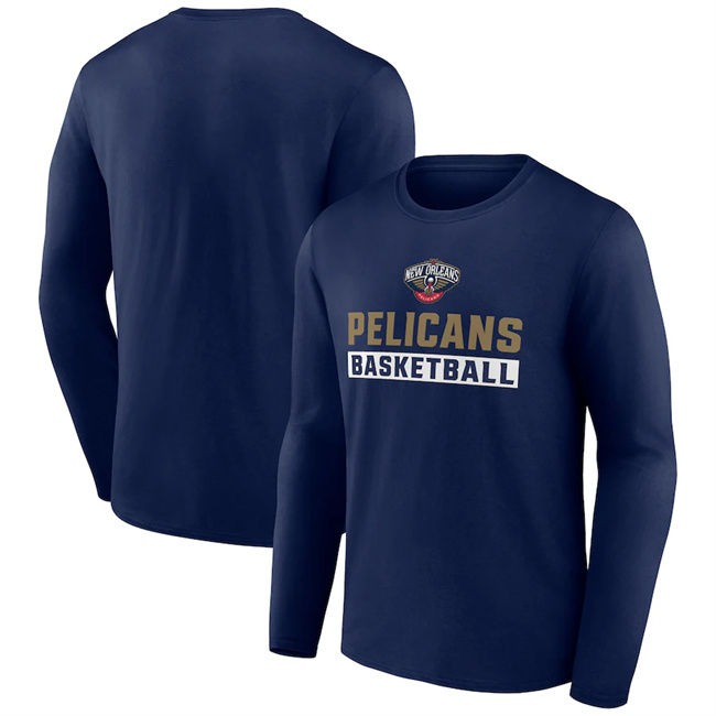 Men's New Orleans Pelicans Navy Let's Go Long Sleeve T-Shirt
