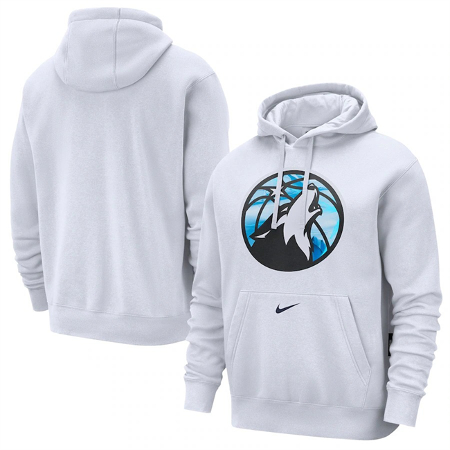 Men's Minnesota Timberwolves White 2025 City Edition Essential Club Pullover Hoodie