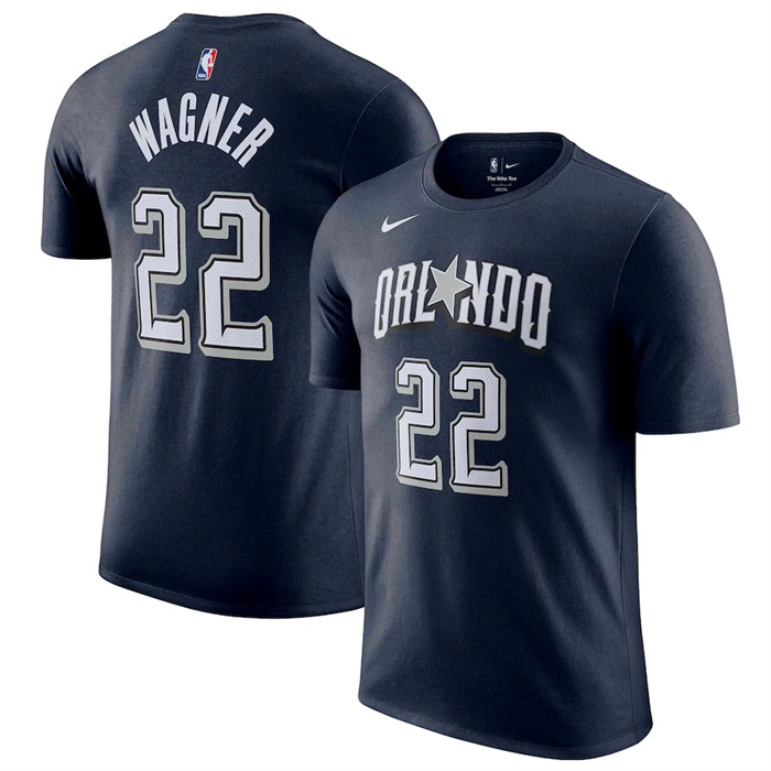 Men's Orlando Magic #22 Franz Wagner Navy 2024 City Edition Name & Number T-Shirt