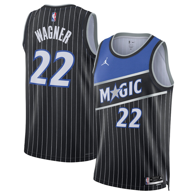 Men's Orlando Magic #22 Franz Wagner Black 2025 Statement Edition Stitched Basketball Jersey