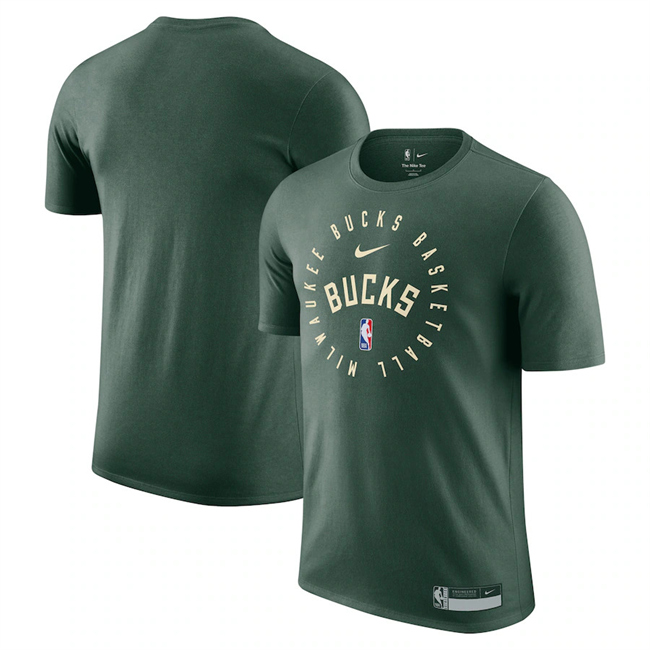 Men's Milwaukee Bucks Hunter Green 2025 Legend On-Court Practice Performance T-Shirt