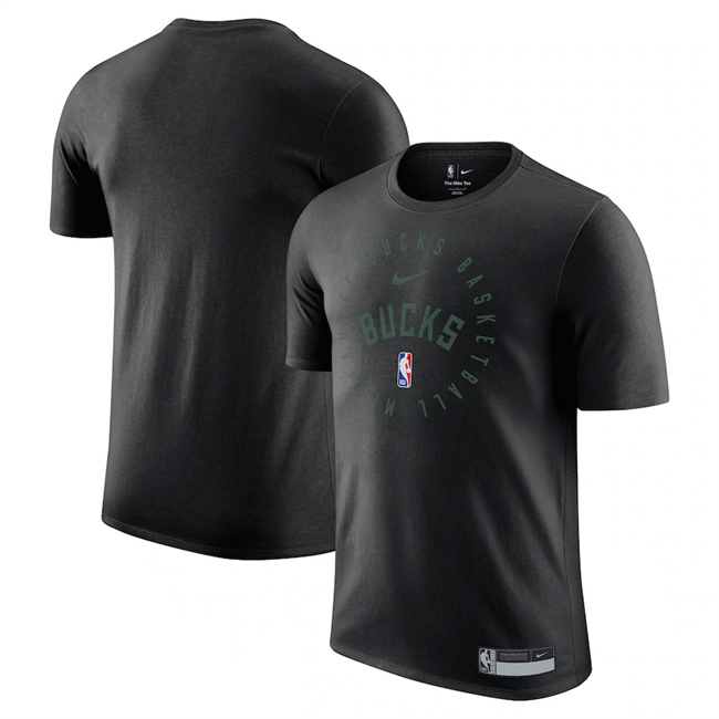 Men's Milwaukee Bucks Black 2025 Legend On-Court Practice Performance T-Shirt