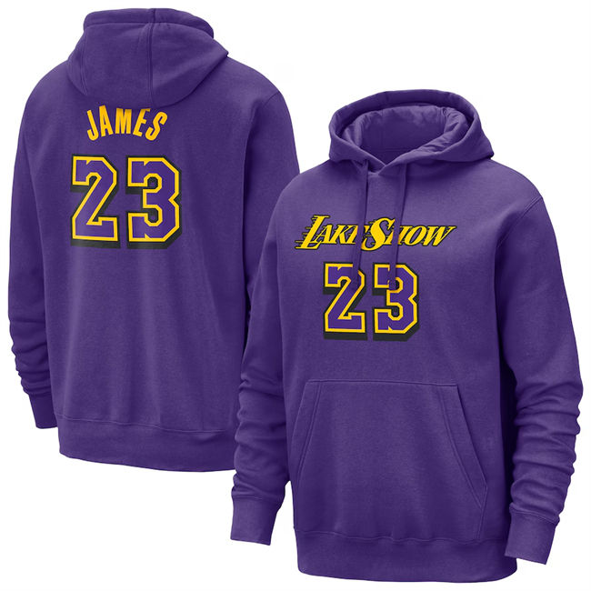 Men's Los Angeles Lakers #23 LeBron James Purple 2025 City Edition Pullover Hoodie
