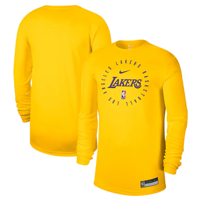 Men's Los Angeles Lakers Gold 2025 Legend On-Court Practice Long Sleeve T-Shirt