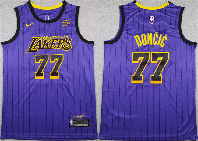 Men's Los Angeles Lakers #77 Luka Don?i? Purple 2025 Stitched Basketball Jersey