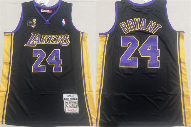 Men's Los Angeles Lakers #24 Kobe Bryant Black Throwback Stitched Basketball Jersey