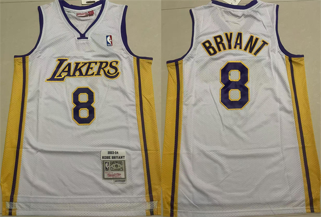 Men's Los Angeles Lakers #8 Kobe Bryant Yellow Throwback Stitched Basketball Jersey