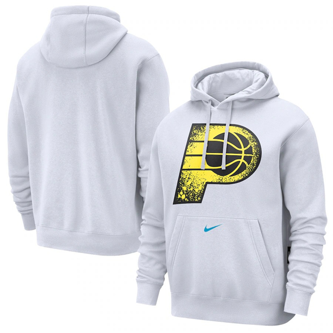 Men's Indiana Pacers White 2025 City Edition Essential Club Pullover Hoodie