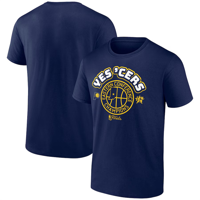 Men's Indiana Pacers Navy 2025 Eastern Conference Champions Center Position Hometown Collection T-Shirt