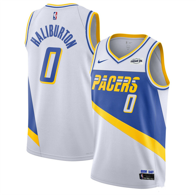 Men's Indiana Pacers #0 Tyrese Haliburton White 2026 City Edition Stitched Basketball Jersey