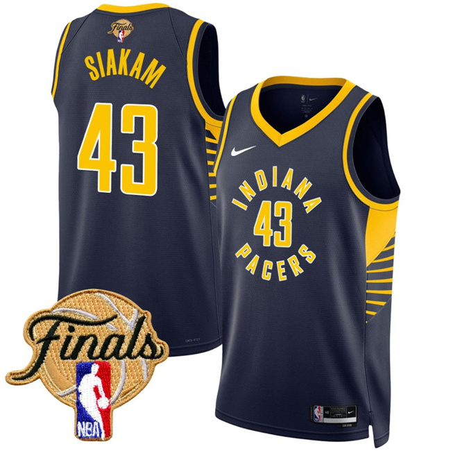 Men's Indiana Pacers #43 Pascal Siakam Navy 2025 Finals Icon Edition Stitched Basketball Jersey