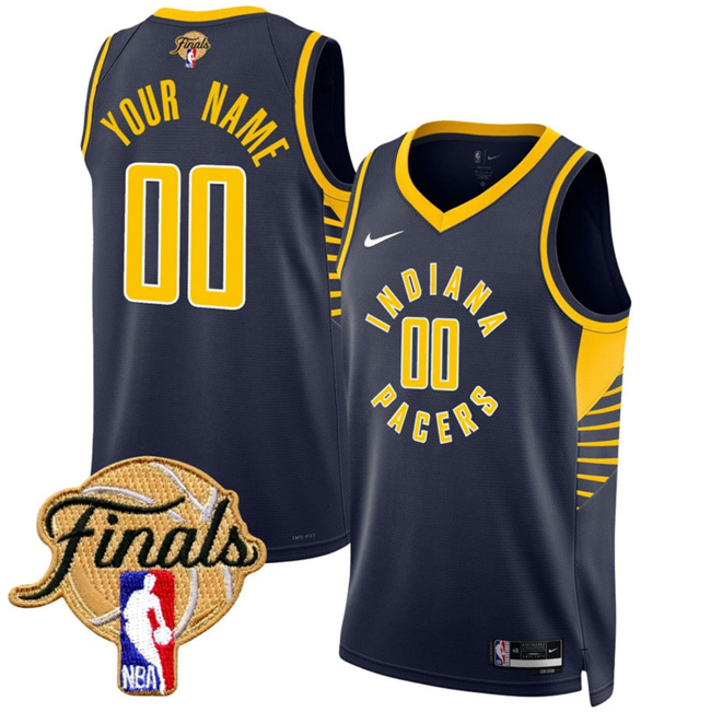 Men's Indiana Pacers Active Player Custom Navy 2025 Finals Icon Edition Stitched Basketball Jersey