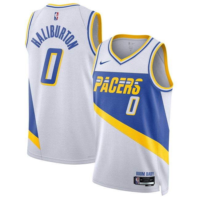 Men's Indiana Pacers #0 Tyrese Haliburton White 2026 City Edition Stitched Basketball  Jersey